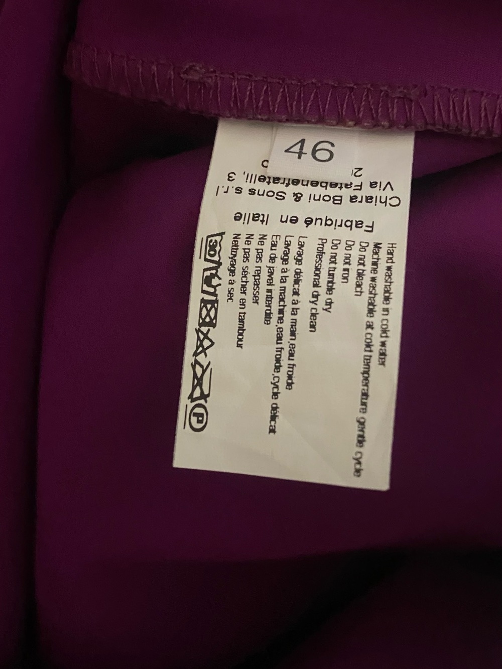 Chiara Boni One-Shoulder Purple & Magenta Abstract Sheath Dress Size Large Us10 - Picture 10 of 11